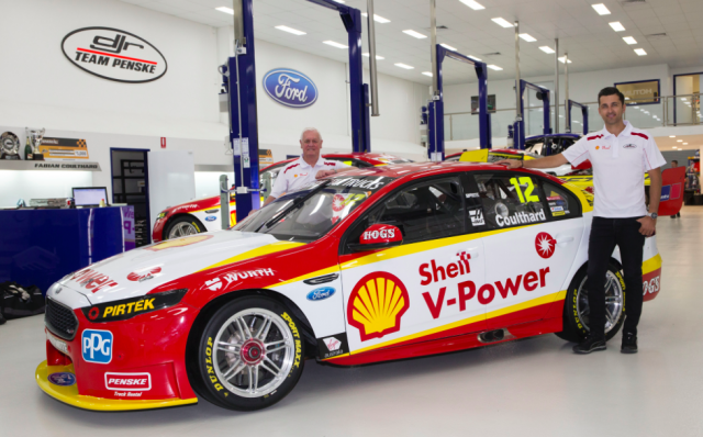 Dick Johnson and Fabian Coulthard show off Penske