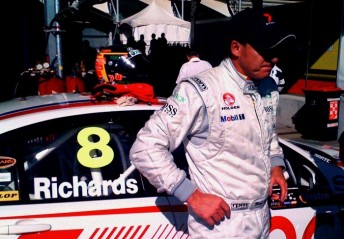 Mark Skaife drove the Team BOC Commodore VE for the very first laps of the Sydney Olympic Park track