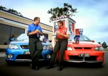 Marcos Ambrose and Mark Skaife in the KFC commercial
