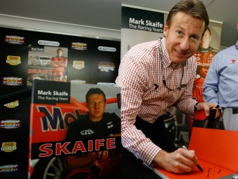Mark Skaife will be signing books for fans in Melbourne (Friday) and Sydney (Monday) in the lead up to next weekend