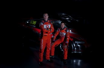 Lowndes and Whincup hiding in the shadows with their 2011 Holden Commodore