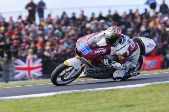 Australian Ant West on his way to second place in Moto2 at Phillip Island (PIC: Ben O