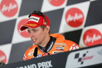 Casey Stoner at the post-race press conference (PIC: Ben O