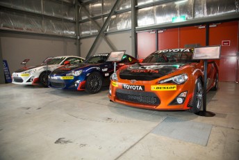 Leanne Tander, Steve Johnson and Aaron Seton will cut laps of Sydney Olympic Park in the Toyota 86 machines tomorrow