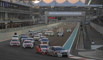 The start of the 2010 V8 Supercars Championship Series at Abu Dhabi
