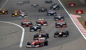 The start of the Chinese Grand Prix two weeks ago