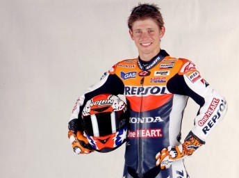 Casey Stoner dons the Repsol colours
