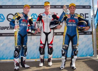 Australian Superbikes podium from Race 2