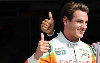 Adrian Sutil suited up for a kart race against 12 lucky Indian race fans 