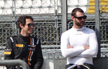 Hanging out with Bruno Senna on the pitwall in Practice 1