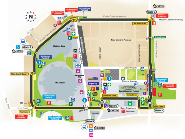 The current Sydney Olympic Park circuit