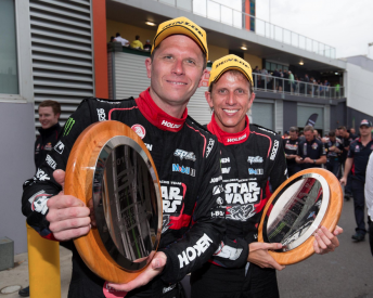 Tander and Luff with their third placed trophies