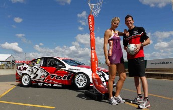 Garth Tander with leading Australian netball star Laura Geitz