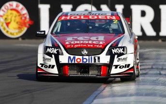 The Toll HRT Commodore of Garth Tander. Ryan Briscoe will drive with the factory Holden team on the Gold Coast
