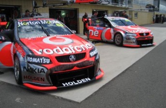 The TeamVodafone Commodores in the Symmons Plains pitlane