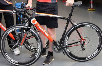 The custom made Two3 bikes in the TeamVodafone livery
