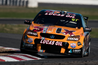 Shane van Gisbergen aboard the Tekno Holden at Winton