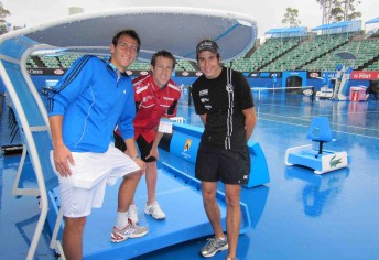 de Bakker and Reynolds were disappointed with the weather on Margaret Court Arena. Rick Kelly wasn