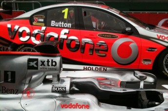 At Albert Park last year, Jamie Whincup drove the McLaren, while Jenson Button steered the V8 Supercar