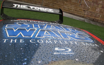 The Star Wars logo on the roof of Webb