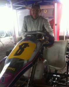 Jason Bright with his kart