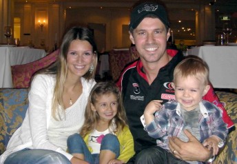 Tiago Monteiro with his young family on the Gold Coast