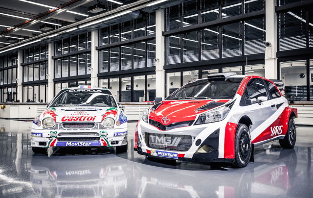 The new Toyota Yaris WRC alongside its old Corolla