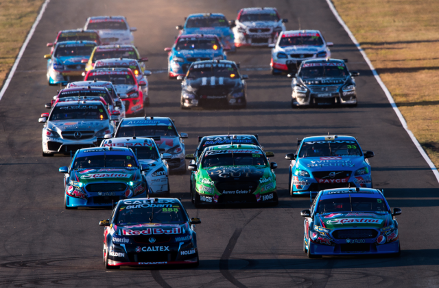 Lowndes and Winterbottom raced side-by-side to Turn 1