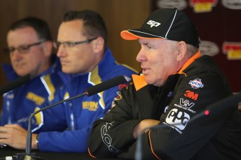 From left, Erebus Motorsport chiefs David Stuart, Ryan Maddison and Ross Stone