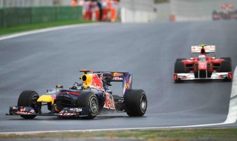 Sebastian Vettel leads Fernando Alonso at the Korean Grand Prix last weekend