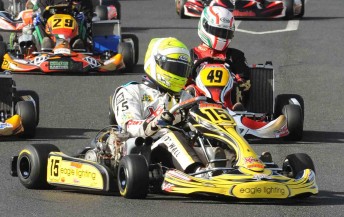 Matthew Wall on his way to victory in the 2010 CIK Stars of Karting Series. Pic: photowagon.com.au