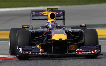 Australian Mark Webber in his Red Bull Racing F1 car