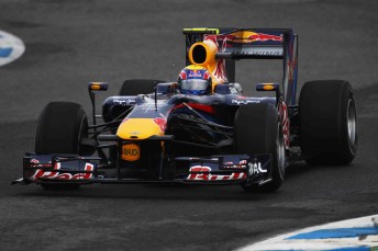 Mark Webber in the all-new RB6 at Jerez yesterday