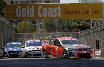 Jamie Whincup leads James Courtney at the Gold Coast 600