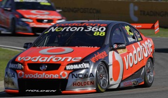 Jamie Whincup leads Craig Lowndes at Barbagallo Raceway