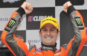 Jamie Whincup on the Clipsal 500 podium