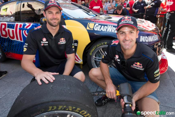 Van Gisbergen and Whincup pose in Adelaide