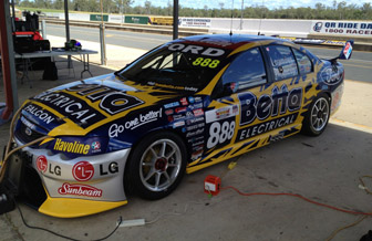 Jamie Whincup will drive the fully-restored #888 Betta Electrical Falcon at Queensland Raceway today