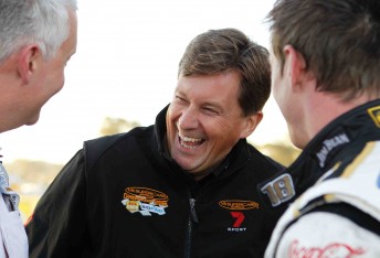 Martin Whitaker (centre) with Jim Beam Racing