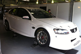 The twin Tekno Autosports Commodores will be seen this weekend in plain white