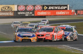 Will Davison collects Jamie Whincup at Turn 4