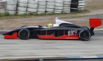 James Winslow testing the Sam Schmidt Indy Lights car at Sebring