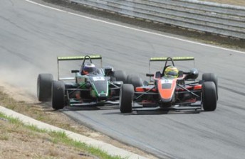 John Magro and James Winslow clashed at Symmons Plains today