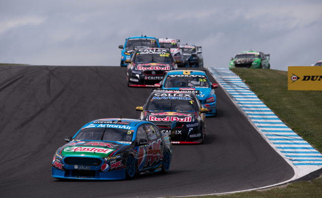 Mark Winterbottom leading the pack early in Sunday