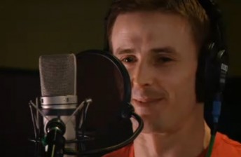 Mark Winterbottom in the studio recording his voice for Cars 2