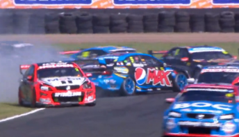 Winterbottom spins at the hairpin. pic: @V8TV
