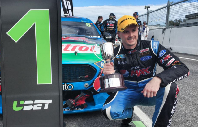 Mark Winterbottom celebrates victory