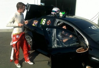 Dale Wood about to step into the #16 Kelly Racing entry at Winton today 