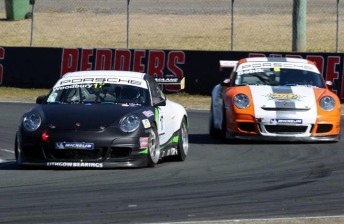 thumb Woodbury, pictured here leading Bobik in practice, led until suffering an electrical issue