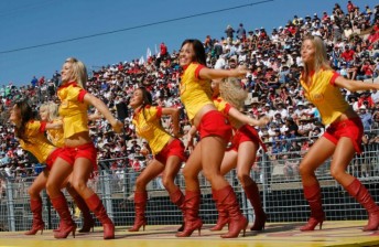 The XXXX Angels performing trackside
